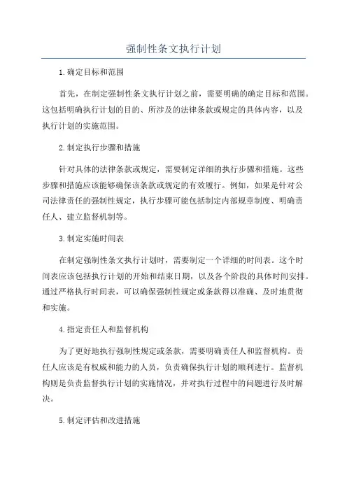 强制性条文执行计划
