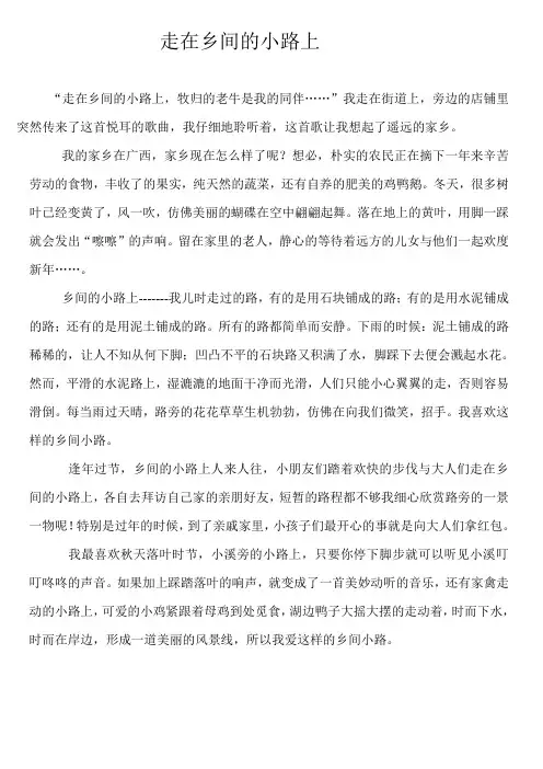 走在乡间的小路上