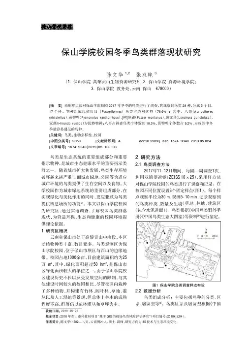 保山学院校园冬季鸟类群落现状研究