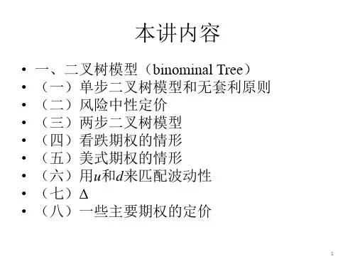 第五讲期权定价理论I二叉树模型