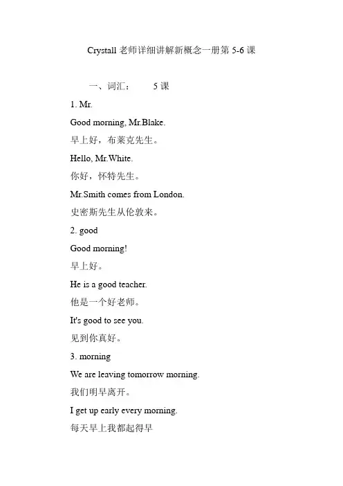 Crystall老师详细讲解新概念一册第5-6课