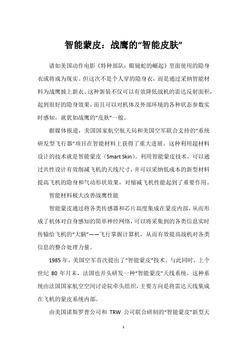智能蒙皮：战鹰的“智能皮肤”