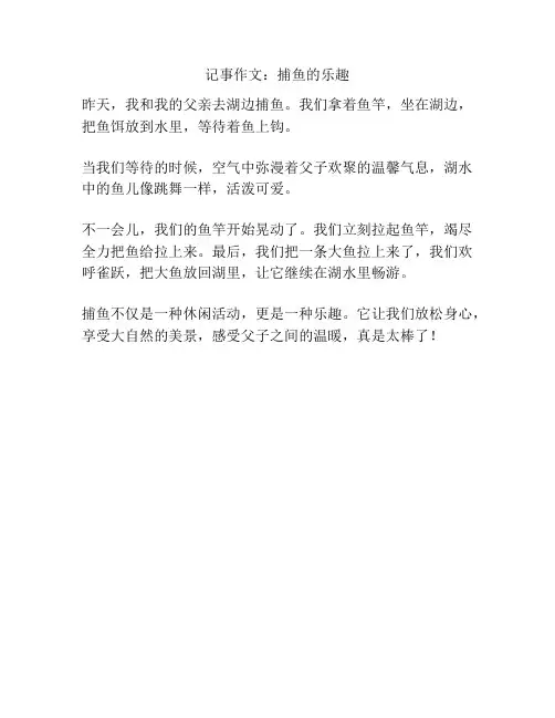 记事作文：捕鱼的乐趣