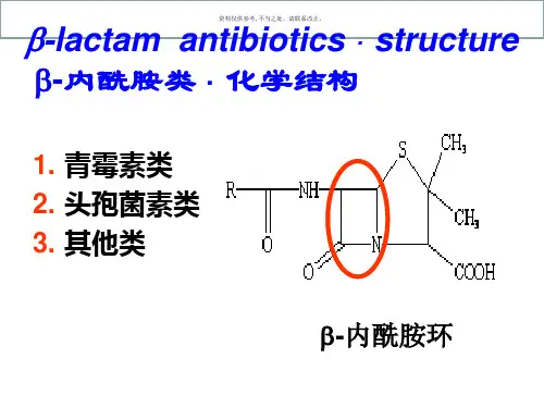 内酰胺类抗生素医学知识课件