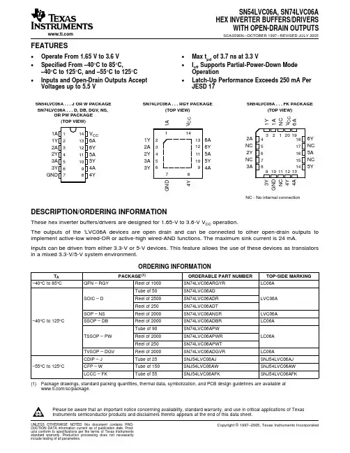 SNJ54LVC06AFK资料