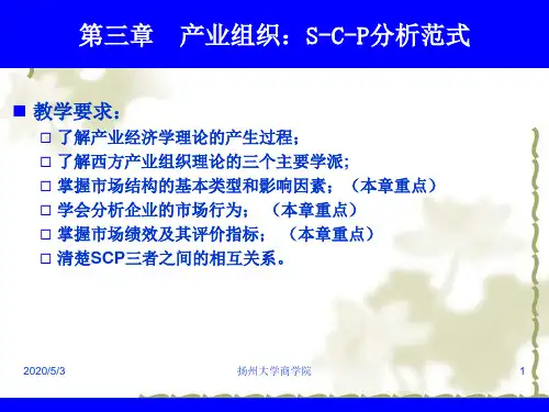 产业组织S-C-P分析范式概述
