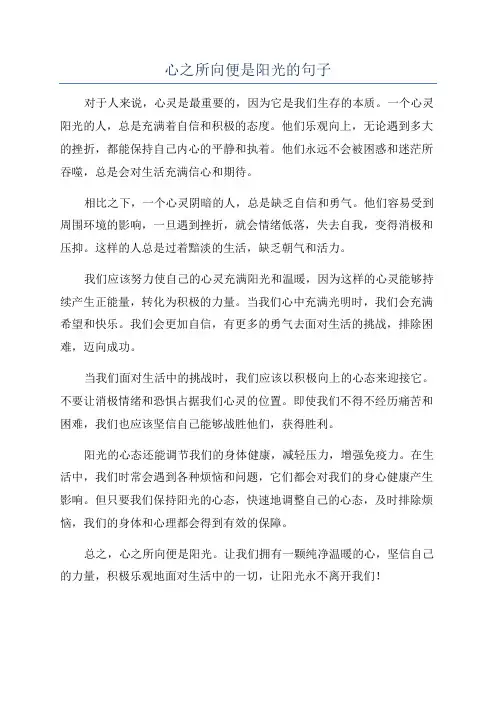 心之所向便是阳光的句子