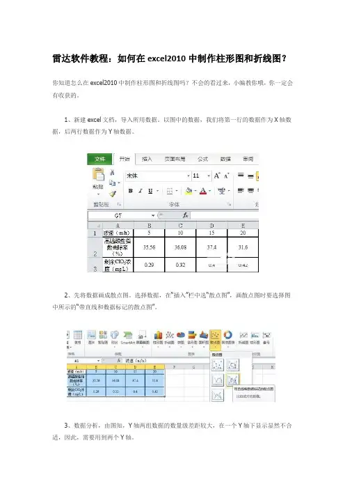如何在excel2010中制作柱形图和折线图？