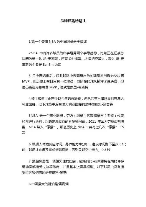 瓜帅抓猪秘籍1