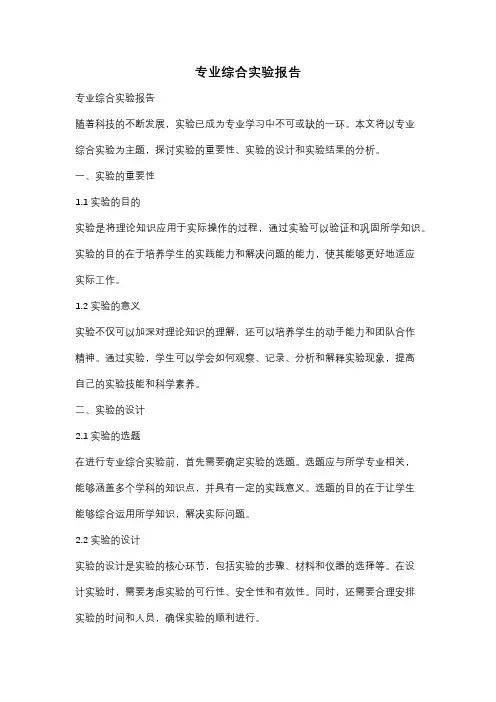 专业综合实验报告