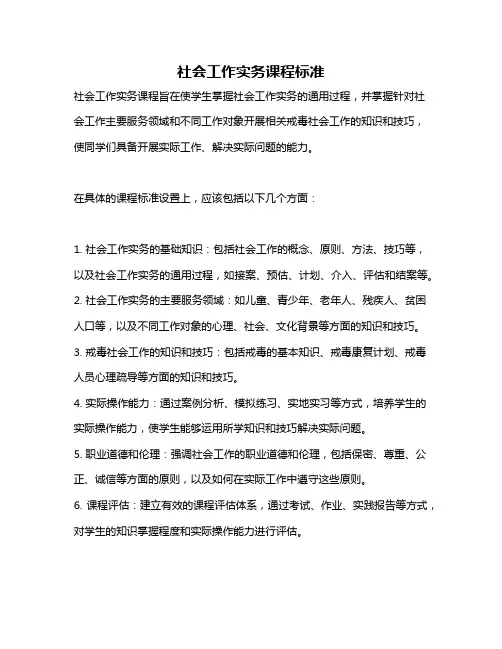 社会工作实务课程标准