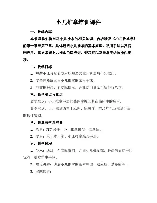 小儿推拿培训课件