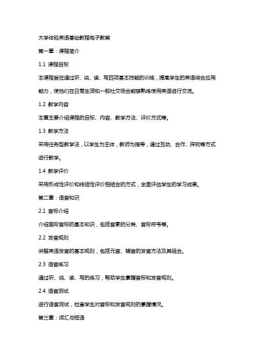 大学体验英语基础教程电子教案