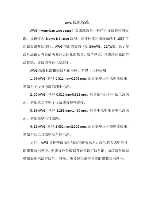 awg线束标准