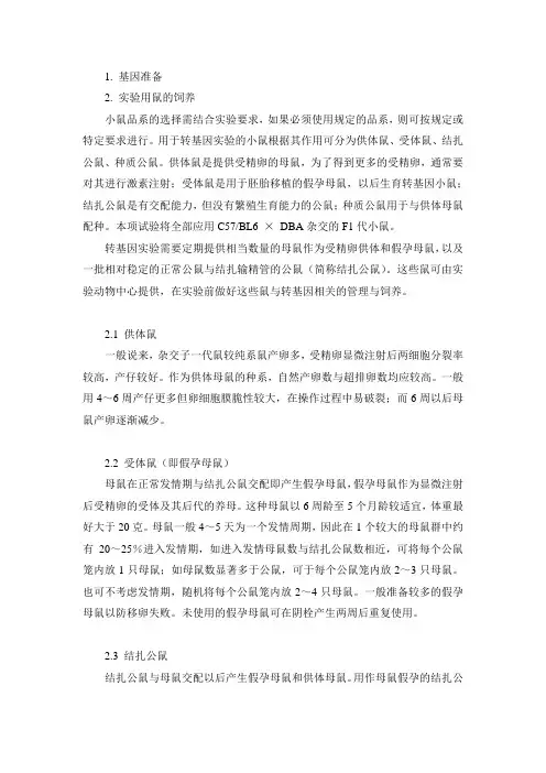 转基因小鼠制备