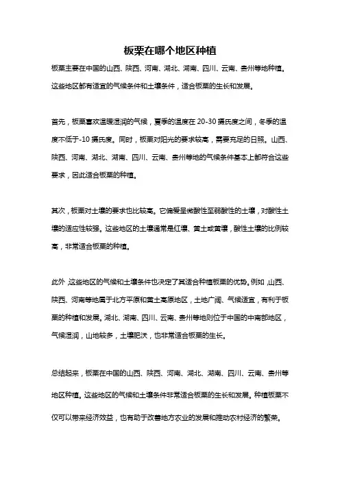 板栗在哪个地区种植