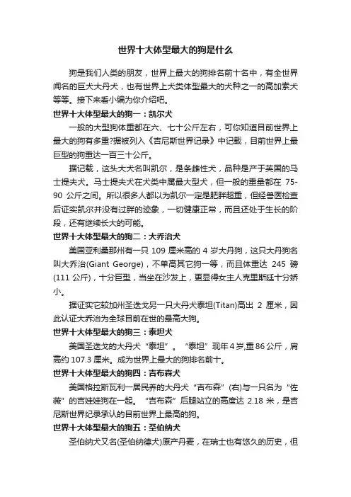 世界十大体型最大的狗是什么