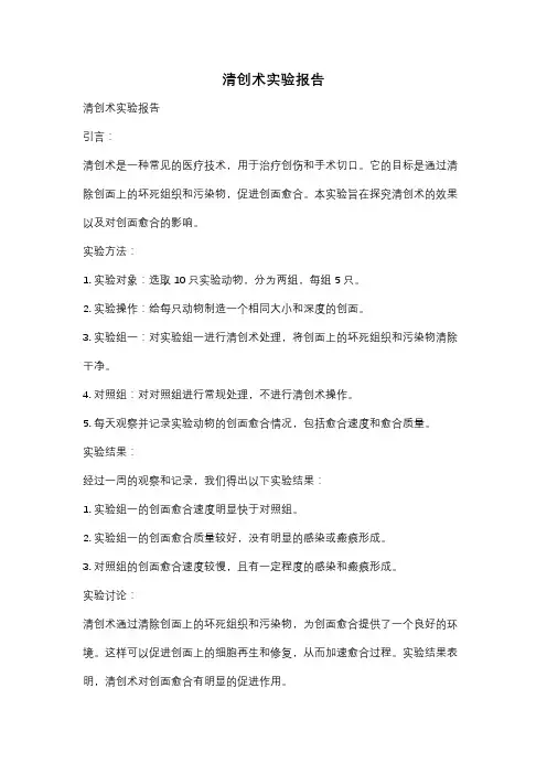 清创术实验报告
