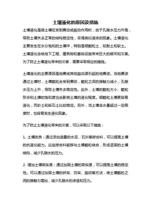 土壤液化的原因及措施