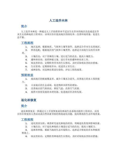 人工造乔木林、退化林修复、石漠化治理水源工程、人工种草项目招投标方案 (2)