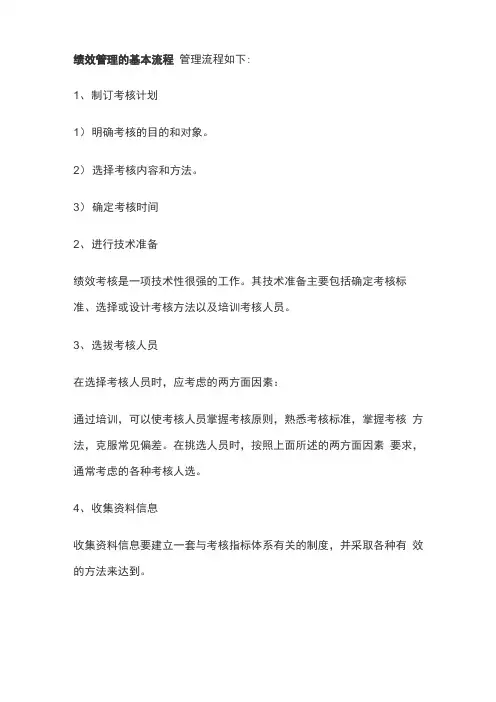 绩效管理的基本流程