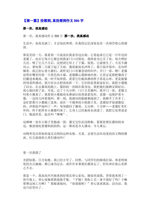 没想到,真没想到作文500字