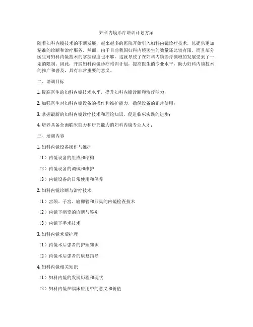 妇科内镜诊疗培训计划方案