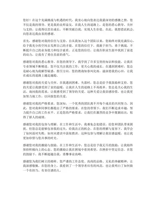 走心感谢文案领导的话语