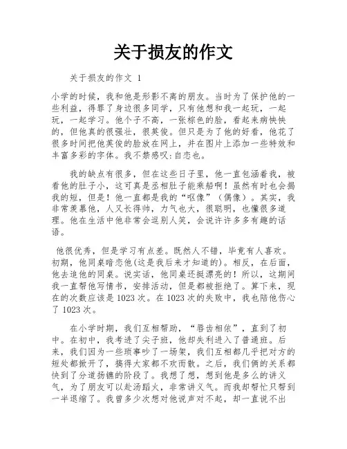 关于损友的作文