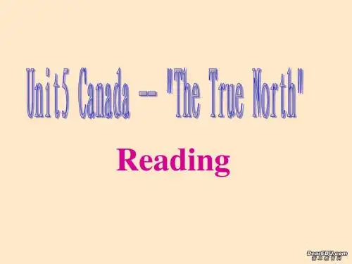 高一英语必修3 Unit5 Canada The True North