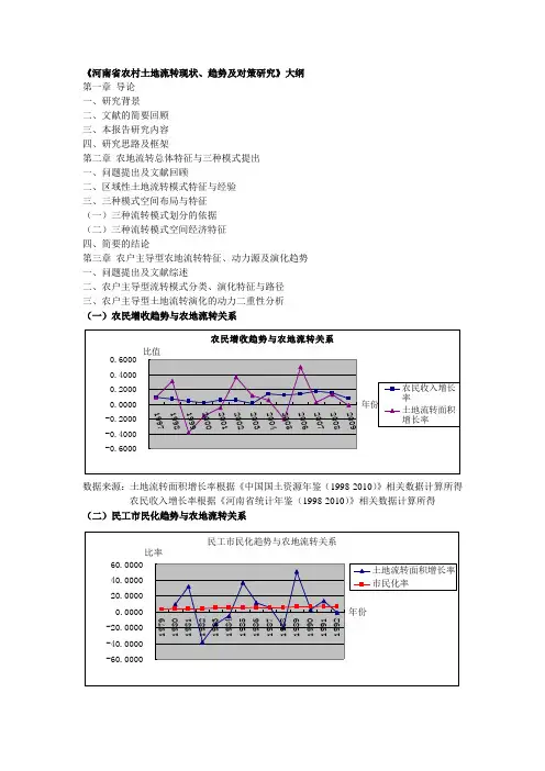 《河南省农村土地流转现状、趋势及对策分析》的研究大纲