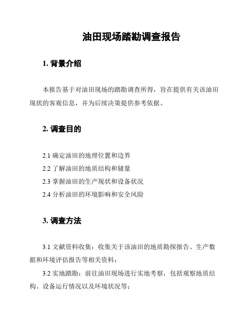 油田现场踏勘调查报告
