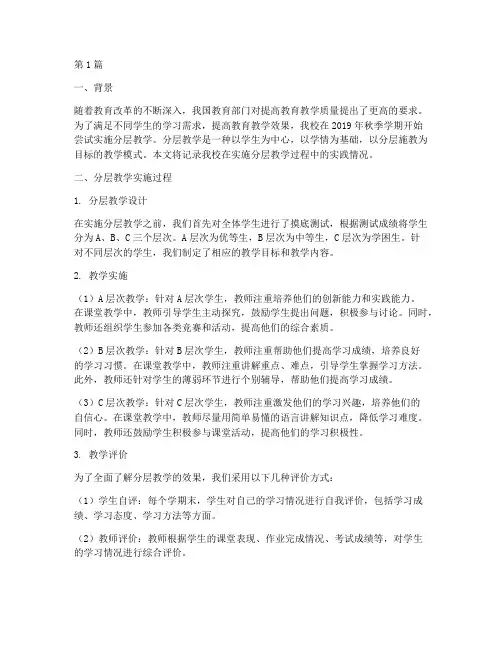分层教学实践记录(3篇)