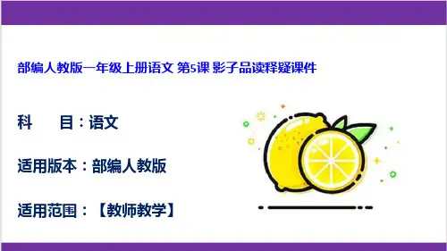 部编人教版一年级上册语文 第5课 影子品读释疑课件