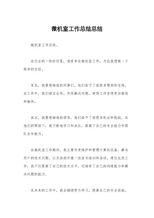 微机室工作总结总结