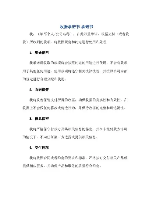 2023收据承诺书-承诺书正规范本(通用版)