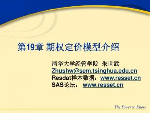 19期权定价模型介绍