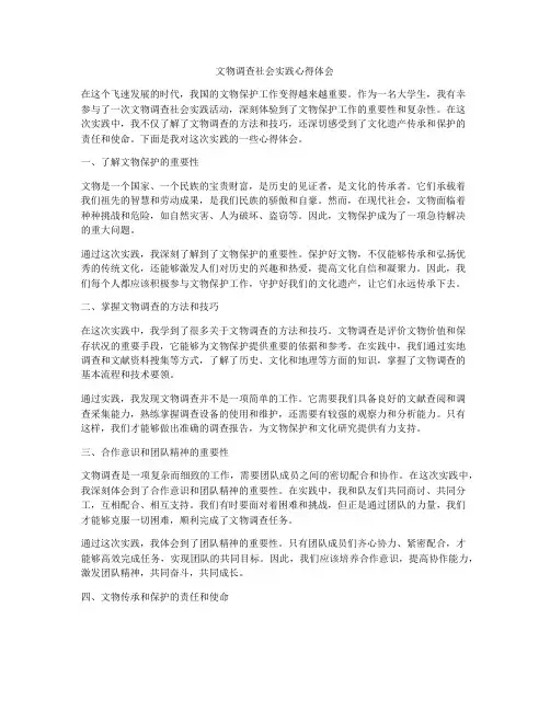 文物调查社会实践心得体会