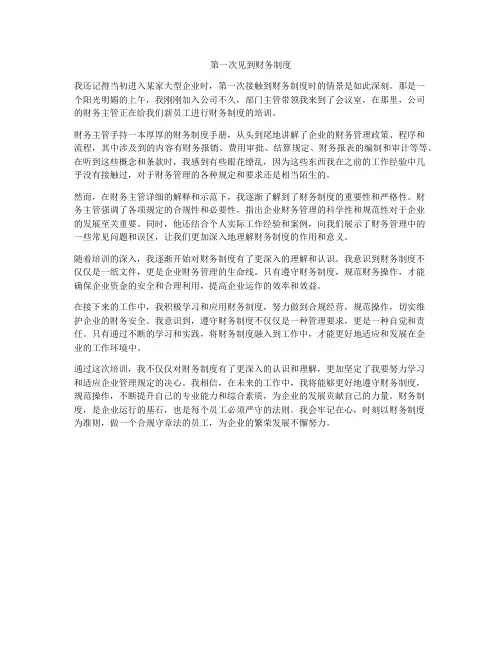 第一次见到财务制度