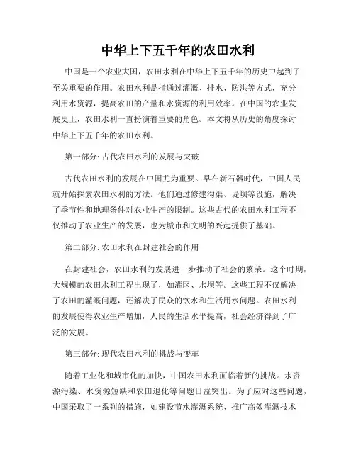 中华上下五千年的农田水利