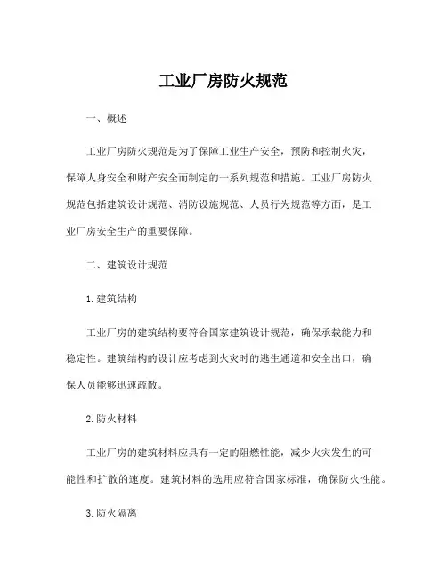工业厂房防火规范