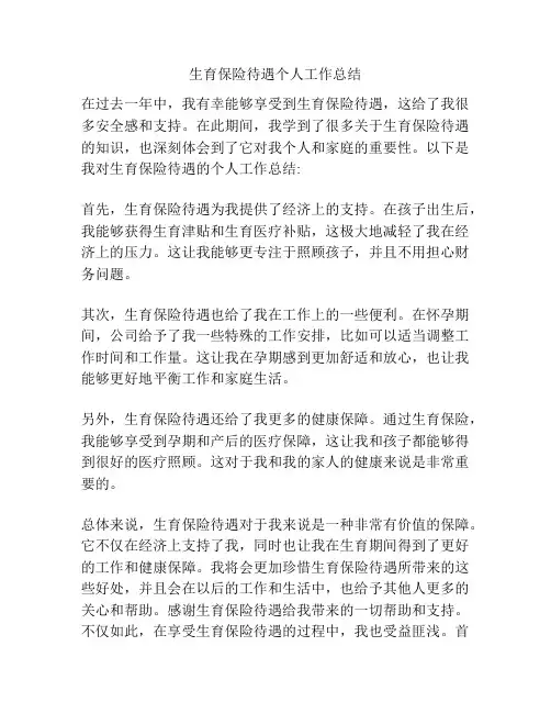 生育保险待遇个人工作总结
