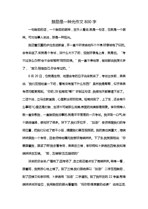 鼓励是一种光作文800字