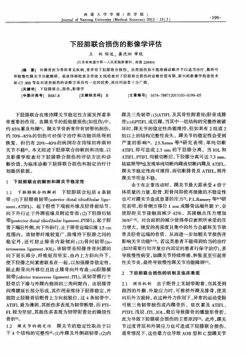 下胫腓联合损伤的影像学评估