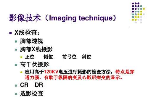 呼吸系统 正常影像学表现 呼吸系统正常影像学表现 医学影像诊断课件