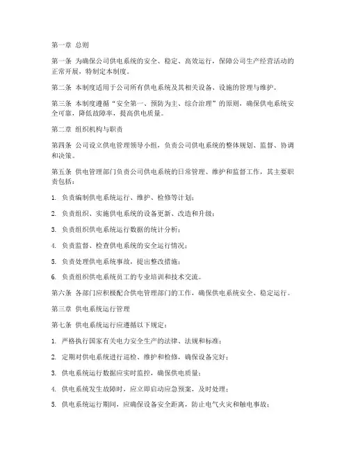 公司供电系统管理制度