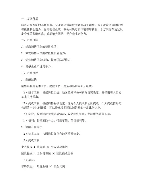 销售年薪制方案