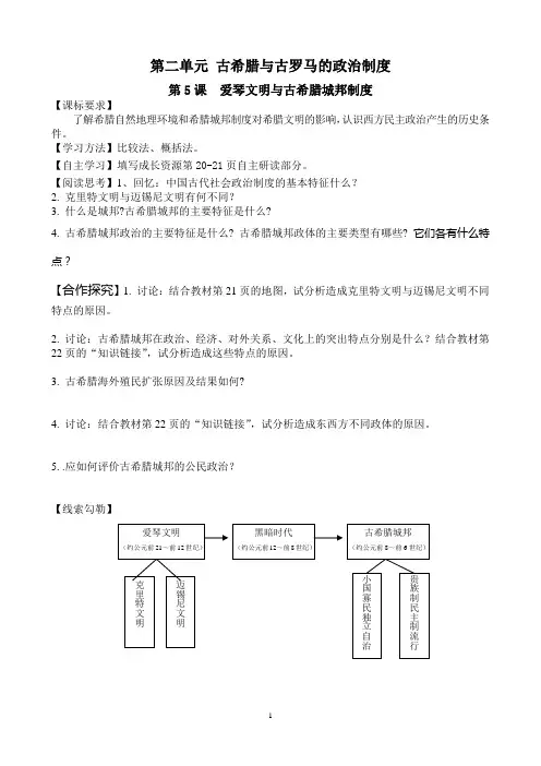 第5课  爱琴文明与古希腊城邦制度