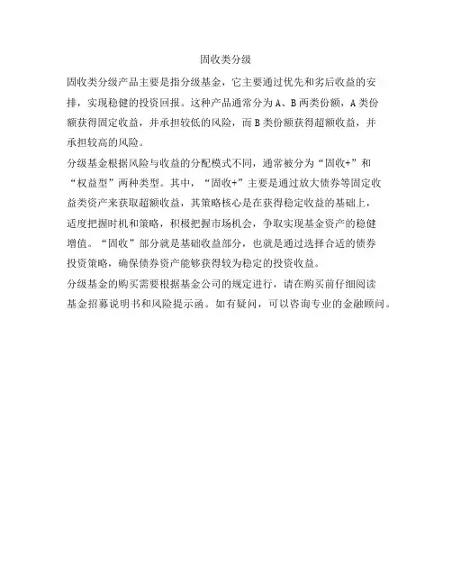 固收类分级