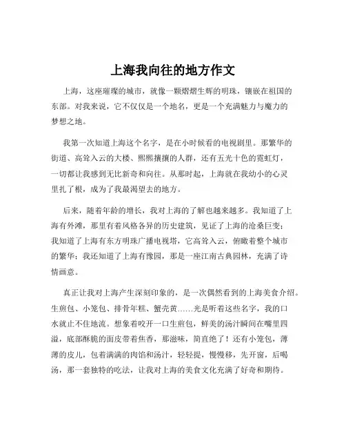 上海我向往的地方作文